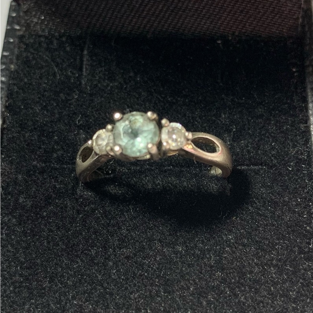 ROSS SIMONS STERLING SILVER BLUE TOPAZ CZ RING SIZE 7